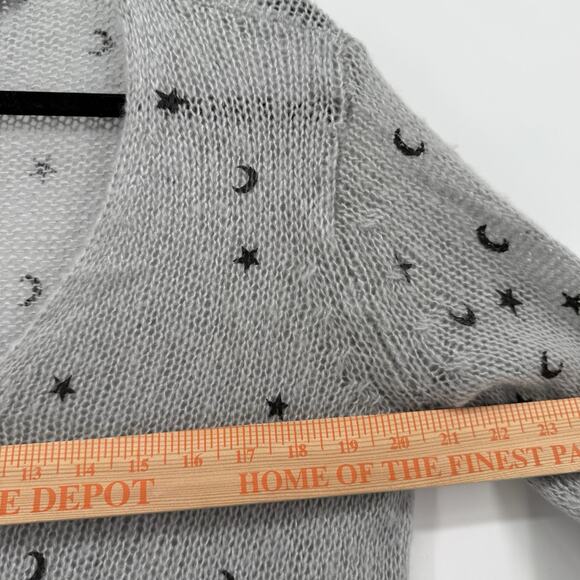 Wooden Ships Moon Stars Sweater VNeck Witchy Whimsigoth Goth Pullover Small/Med - Picture 10 of 11